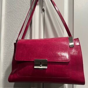 DKNY Fuchsia Leather Shoulder Bag